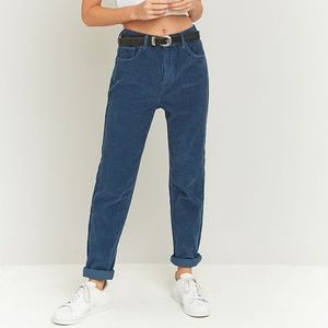 BDG Blue Corduroy High Rise Mom Jeans